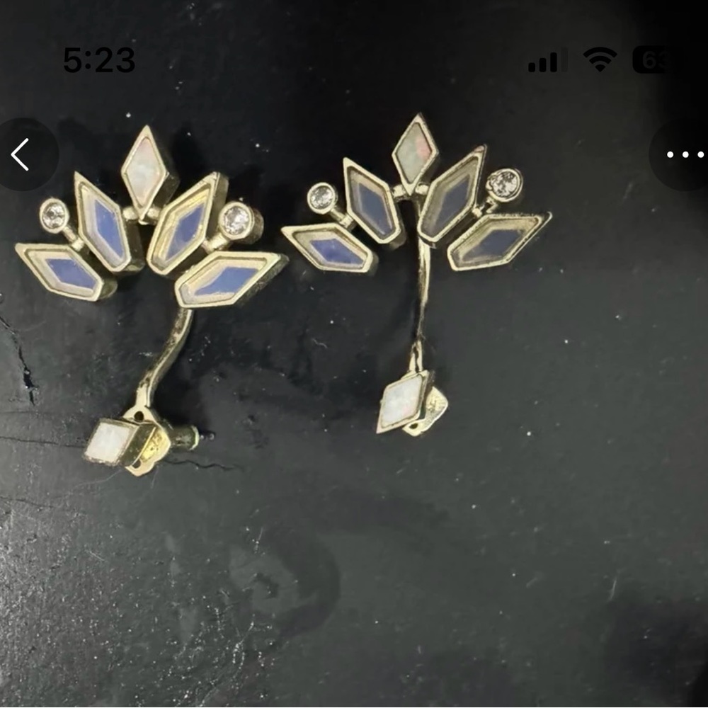 White MOP Earrings can be worn just the stud or with the backing,